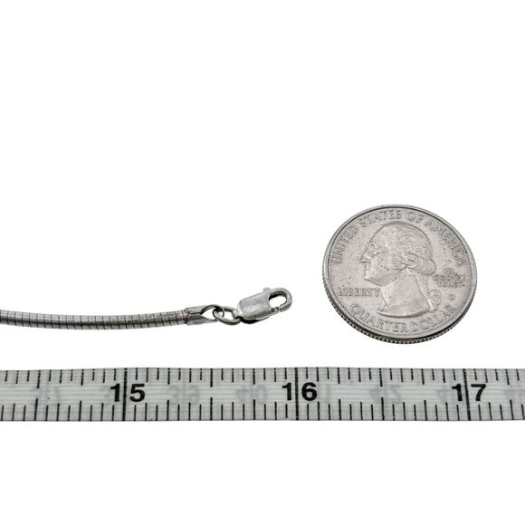 Vintage AGI Sterling Silver 925 2.2mm Snake Chain Necklace 16" - Picture 3 of 4